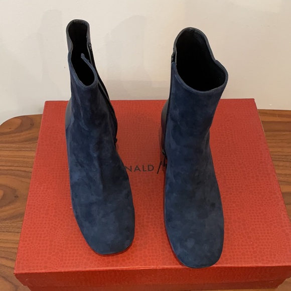 Donald Pliner Navy Suede and Leather Boots - Picture 2 of 5